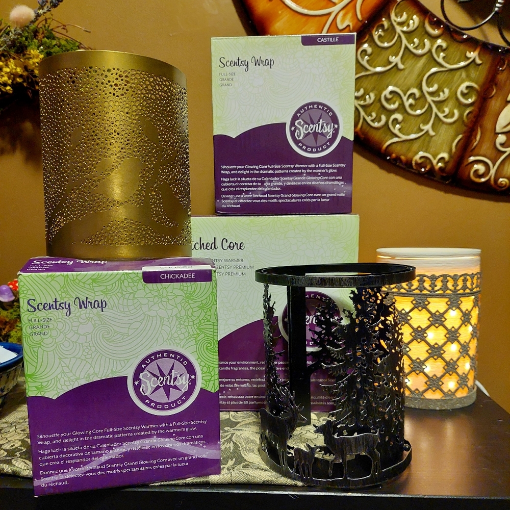 Scentsy Etched Core Electric Wax Warmer and Covers Collection